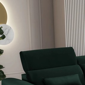 Divano angolare verde scuro allungabile/con contenitore (con penisola a destra/con chaise lounge) e rivestimento in velluto Foble – ELTAP