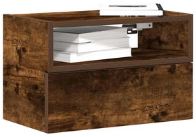 Comodini A Muro 2 Pz Rovere Fumo 45x26x28,5 Cm /