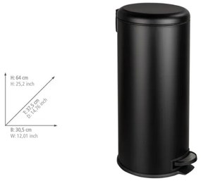 WENKO 54915100 - Cestino LEMAN 30,5x64 cm nero