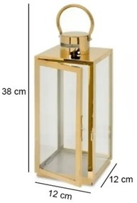 Lanterna decorativa dorata 38 cm