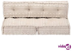 vidaXL Pouf Beige in Tessuto