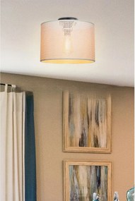 Plafoniera color crema con paralume in tessuto ø 30 cm Goza – Squid Lighting