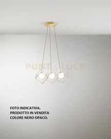Sospensione in metallo colore nero cube 3 luci attacco g9 d.45cm