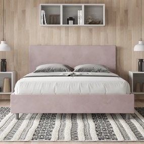 Letto contenitore da 160x190 in microfibra glicine Adele