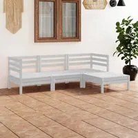 Set Salotto da Giardino 4 pz in Legno Massello di Pino Bianco 3082668