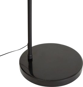 Lampada da terra ad arco di design nera con LED dimmerabile a 3 livelli - Anello