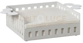Portatovaglioli old piccolo bianco marmo in ferro 25x17x6hcm