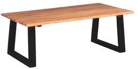 Tavolino Da Salotto İn Legno Massello Di Acacia 110x60x40 Cm /