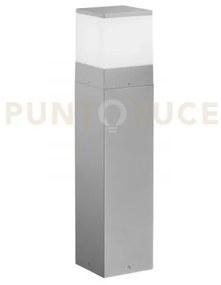Paletto alluminio booster silver 1 luce attacco e27 ip54 13x13x60cm