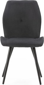 Set di 2 sedie da pranzo in velluto a coste nero Adaya - Marckeric