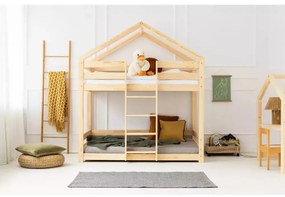 Letto da bambini a forma di casa/a castello di colore naturale con rete inclusa 90x190 cm DMPN – Adeko