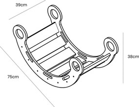 Arco a dondolo montessori di colore naturale in pino massiccio 39x75x38 cm Montessori – Meowbaby