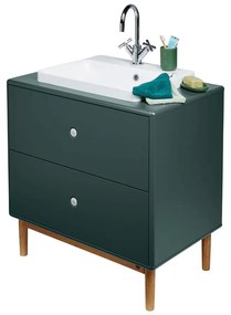 Mobile sospeso verde scuro con lavabo senza miscelatore 80x62 cm Color Bath - Tom Tailor