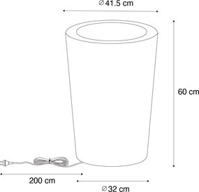 Lampada da terra con fioriera intelligente per esterni bianca IP65 con LED Wifi A60 - Verano