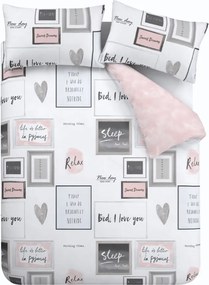Set copripiumino e federa bianco e rosa per letto matrimoniale e per letto esteso 230x220 cm Sleep Dreams – Catherine Lansfield