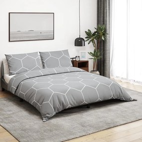 Set Copripiumino Grigio 140x200 Cm İn Cotone /