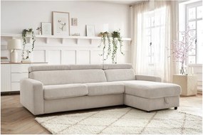 Divano angolare color crema allungabile (con composizione variabile) con rivestimento in velluto a coste Monaco – Bobochic Paris