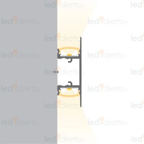 Profilo a Parete Bidirezionale (per striscia LED) 2 metri Selezionare la lunghezza 1 Metro