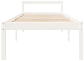 Letto per Anziani Grigio 100x200 cm in Legno Massello di Pino