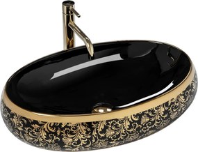 Lavabo da appoggio Rea Meryl Black / Gold