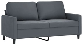 Set di divani 2 pz con cuscini grigio scuro in velluto