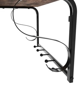 Appendiabiti da parete con mensola NATE marrone/nero