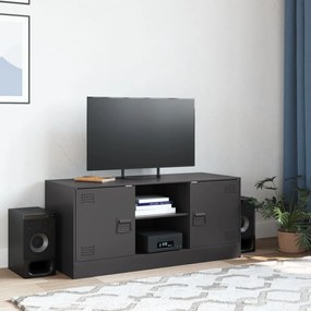 Mobile tv nero 99x39x44 cm in acciaio