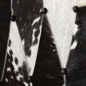 Sedia a Schienale Alto Pelosa in Vera Pelle Nera e Bianca