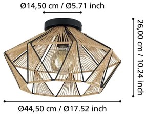 Eglo 43775 - Plafoniera ADWICKLE 1xE27/40W/230V