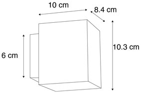 Applique da parete bianca quadrata - Sola