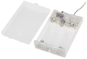 Catena luminosa LED natalizia, 40 LED, 1,5 m, alimentazione 3x AA, bianco caldo