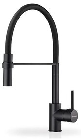 Pyramis 90939901 - Miscelatore lavello SERINA nero opaco con tubo flessibile