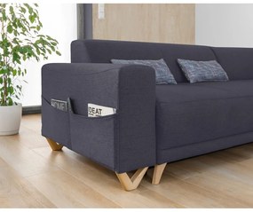 Divano angolare color antracite allungabile e con contenitore (con penisola a destra/a L) Classy Sophie – Miuform