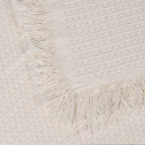 Copriletto crema in cotone riciclato 260x280 cm Honeycomb - Ixia