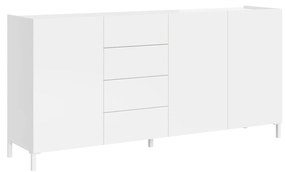 Madia e Porta TV Solaria bianco lucido con ante e cassetti, 3 Ante/4 Cassetti / 174x40x84 cm