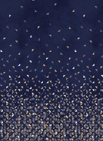 Isidore Leroy Carta da parati panoramica Tangram Bleu Nuit - Panel B