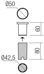 Redo 90044 - Lampada LED da incasso per esterno INCAS LED/2,3W/230V IP65