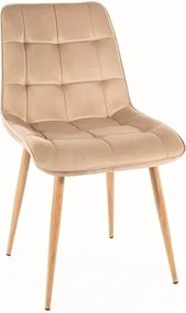 Sedia Chic D velluto velluto beige/rovere Blu28