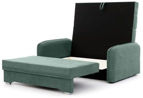 Divano verde allungabile/con contenitore e rivestimento in ciniglia 155 cm Laine – ELTAP