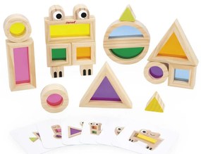 Gioco sensoriale in legno - blocchi e schede - 12 pezzi