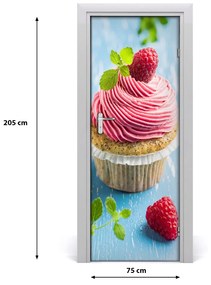 Adesivo per porta Raspberry Cupcake 75x205 cm