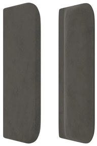 Testiera ad orecchio grigio scuro 163x16x78/88 cm in velluto