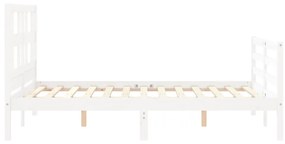 Giroletto con Testiera Bianco Small Double Legno Massello