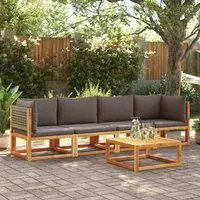 Set Divani da Giardino 4pz con Cuscini Legno Massello di Acacia 3278901