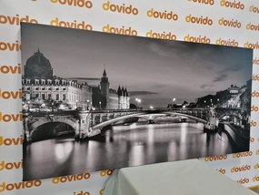 Quadro su tela – Panorama abbagliante di Parigi in bianco e nero