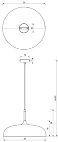 Brilagi - Lampadario a sospensione con filo ABRAHAM 1xE27/60W/230V diametro 35 cm verde