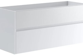 Mobile da bagno sospeso sotto lavabo L 119.5 x H 50 x P 45.5 cm bianco laccato opaco, 2 cassetti VISOBATH Niwa