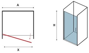 Kamalu - box doccia porta battente nicchia 85cm vetro trasparente ks2800n