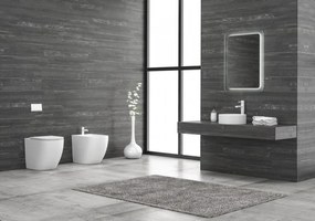 Kamalu - Vaso filo parete senza brida colore bianco lucido | MIL-BL