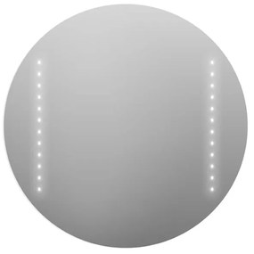 Specchio con illuminazione integrata completo di faretto bagno tondo L 80 x H 80 x P 2.5 cm